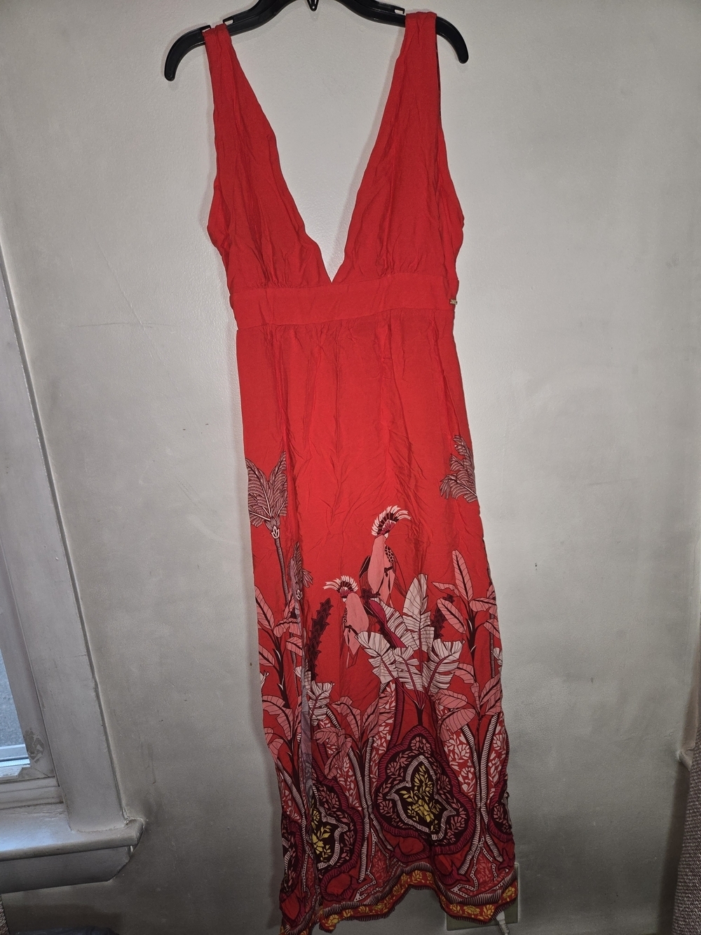 Red Tropical Print Maxi Dress - Picture 6 of 10